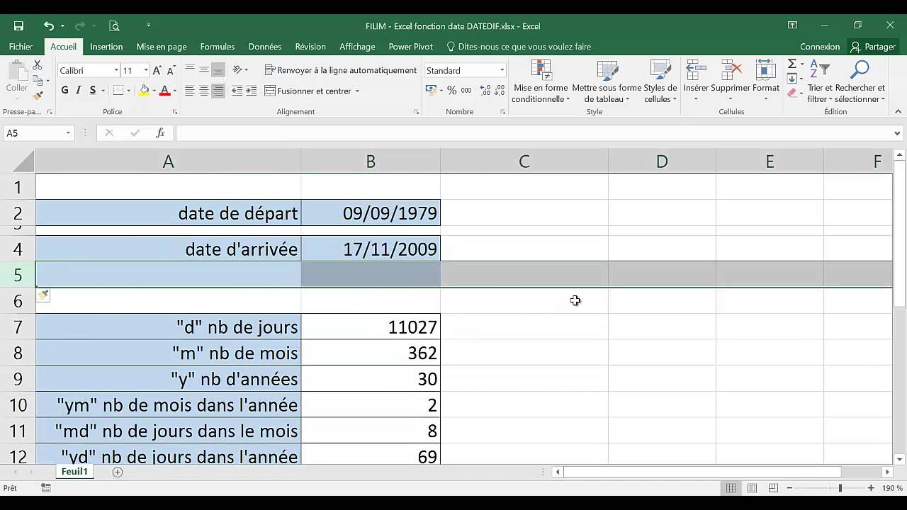 Fonction Datedif Excel - Riset