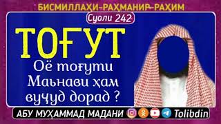 Суоли-242 Оё тоғути Маьнави ҳам вуҷуд дорад ?