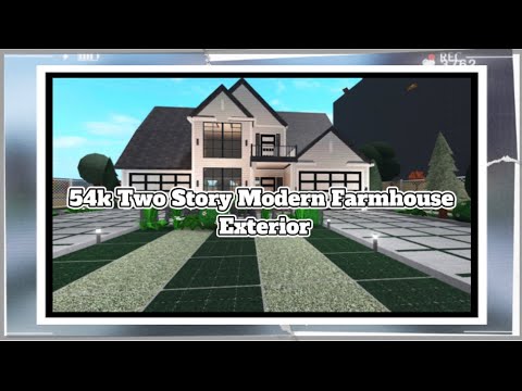 Modern Farmhouse Speed Build 54k Exterior Bloxburg Youtube