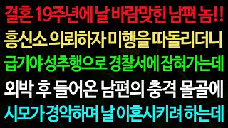 실화사연-결혼 19주년에 날 바람맞힌 남편 놈!! 흥신소 의뢰하자 미행을 따돌리더니 급기야 성추행으로 경찰서에 잡혀가는데 /노후/사연/오디오북/인생이야기