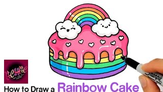 How to Draw a Rainbow Cake