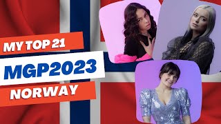 Melodi Grand Prix Norway 2023 : My top 21 | kwsthsgrr