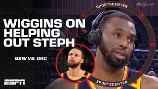 Andrew Wiggins is CALM, COOL & COLLECTED after comeback win over OKC 🗣️ I've got to help Steph! | SC