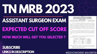 TN MRB 2023 exam EXPECTED CUT OFF SCORE - Safe score to get selected #tnmrb #assistantsurgeonexam