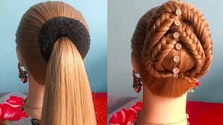 Unique Bun Hairstyle || Bun Hair Design For Girls 😍 || Beautiful Bun Hairstyle || Hair Design