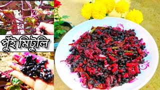 পুঁই ফল ও পুঁই মিটুলি ভাজা রেসিপি |Malabar Spinach Seeds Fry | Special Pui Mituli Recipe In Bengali