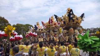 曽根天満宮　国恩祭　宵宮　西之町　伊保南部　伊保西部　境内　屋台練り