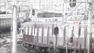 淀川を3複線で渡る阪急の列車たち