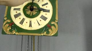 ANTIQUE GERMAN BLACK FOREST WOOD PENDULUM CHIMING WALL CLOCK