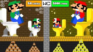 Toilet Prank: Mario and Luigi Challenge Rich vs Poor Toilet | Game Animation