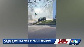 Crews battle house fire in Plattsburgh