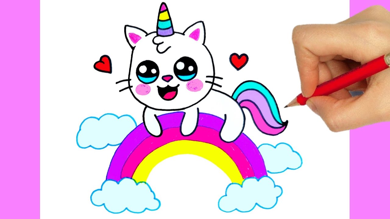 HOW TO DRAW A CAT UNICORN | DRAWING CAT UNICORN - YouTube