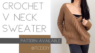 How to Crochet a V Neck Sweater | Pattern & Tutorial DIY