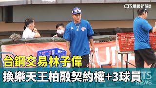 台鋼交易林子偉　換樂天王柏融契約權+3球員｜華視新聞 20230810