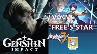 Honkai vs Genshin vs Honkai players receiving a FREE 5 STAR character