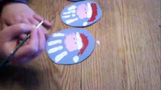 Santa handprint ornament