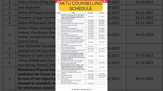 AKTU CUET COUNSELLING SCHEDULE MBA,MCA, UG, PG