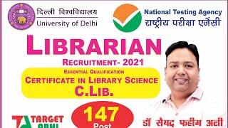 Librarian Vacancy - Delhi University l Post 147 l All Indian Students  Can Apply