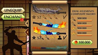 Shadow Fight 2 || DUAL 4 ELEMENTS COMPOSITE Sword 🗡️ BOSS Fight 😋😋