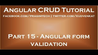 Angular form validation