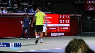 オノクーンの幸せを呼ぶ子猫！2013.10.5　楽天オープンの錦織選手の敗退シーン