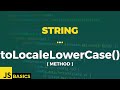 Javascript Basics · String · toLocaleLowerCase() (method)