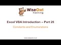 Excel VBA Introduction Part 26 - Constants and Enumerations (Const, Enum)