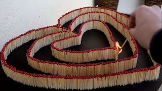 Triple Heart   matches domino reaction in heart shape