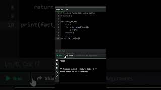 Factorial of number using python...