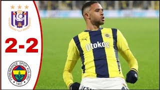 Anderlecht vs Fenerbahce (2-2), All Goals/Highlights-2025 Youssef En-Nesyri Goal, Luis Vazquez Goals