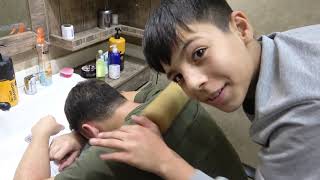 ASMR Young Turkish Barber Ahmet Face,Head,Back and Body Massage