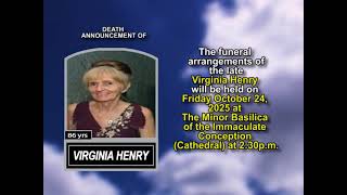 Virginia Henry ~ Short Obituary
