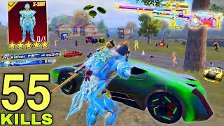 55 KILLS!😈 NEW BEST AGGRESSIVE RUSH GAMEPLAY🔥GLACIER X-Suit🥶SAMSUNG,A7,A8,J5,J7,J2,J3,XS,A3,A4,A5,A6