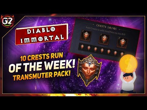10 Legendary Crests Run Transmuter Pack is Amazing Diablo Immortal