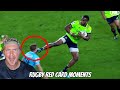 American Reacts to MOST BRUTAL Rugby RED CARDS