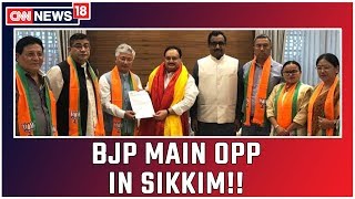 Mass Exodus In Sikkim..!! 10 MLAs Of Democratic Front Join BJP Party