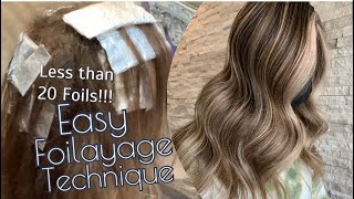 Easy FOILAYAGE Technique | Less Than 20 Foils Used To Create Blended Balayage