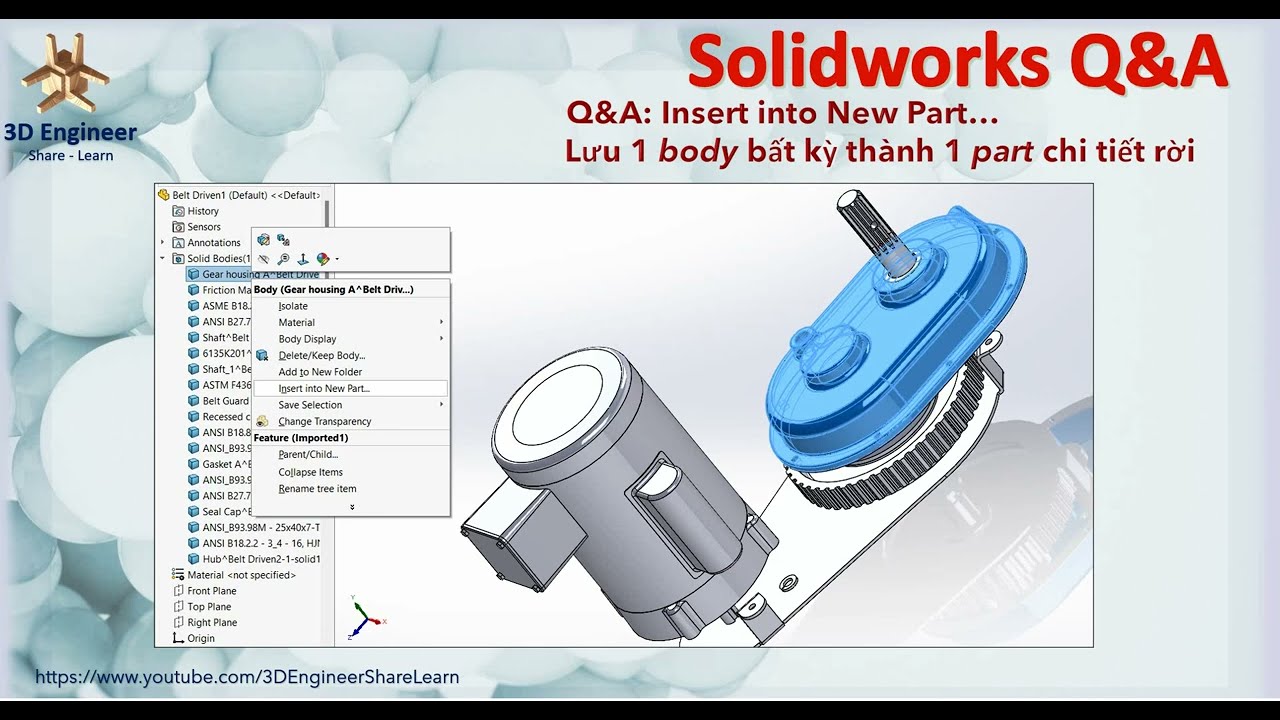 Solidworks Q&A - Insert Into New Part - YouTube