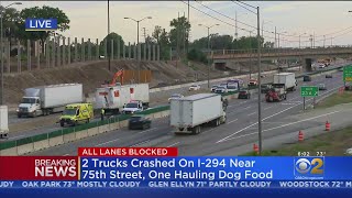 Fatal Crash Involving 2 Trucks Shuts Down I-294 Near 75th Street