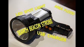 ✔Review Sanlinkee Super Bright 6000 Lumens Rechargeable Spotlight USB Charger 👍🏼 Camp Light💡  4K