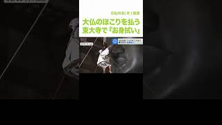 大仏にたまった１年分のほこりを払う『お身拭い』頭や顔はゴンドラに乗って掃除　奈良・東大寺（2024年8月8日）#shorts