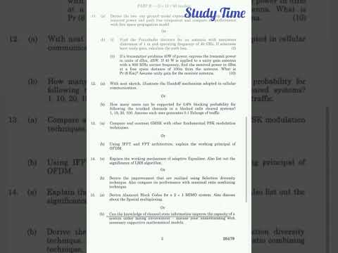 EC8652 WIRELESS Communication Question Paper - YouTube