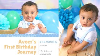 Aveer's 1st year Journey | Birthday Video Slideshow | Baby Photoshoots from 0-12 months Old