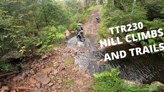 Yamaha TTR230 hill climbs,trail riding and single tracks in the aussie bush (1/2)