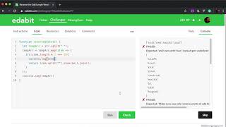 Javascript Algorithm Exercise with Edabit.