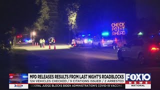 MPD releases results from Thursday's roadblocks