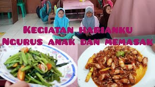 kegiatan harianku antar anak sekolah || masak dan cuci piring