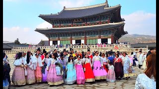 새해 첫날 경복궁을 방문한 역대 급 외국 관광객들/한복New Year's Day Gyeongbokgung Palace