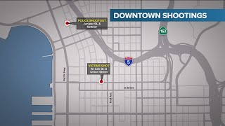 Update 4PM | Double shooting in downtown and Little Italy | 3 dead, including suspect, officer injur