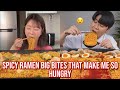 spicy ramen BIG BITES that make me so HUNGRY